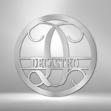 SPLIT FAMILY NAME - Circle Steel Sign