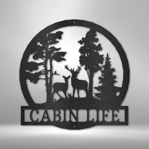 DEER IN THE WOODS - Steel Sign
