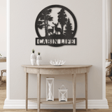 DEER IN THE WOODS - Steel Sign