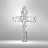 AMAZING GRACE - Steel Sign Cross