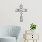 AMAZING GRACE - Steel Sign Cross