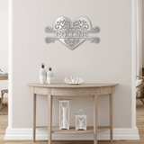 FANCY HEART MONOGRAM - Steel Sign