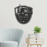 TRUCKER MONOGRANM - Steel Sign