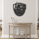 TRUCKER MONOGRANM - Steel Sign