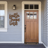 FAITH HOPE LOVE SCRIPT - Steel Sign