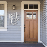 FAITH HOPE LOVE SCRIPT - Steel Sign