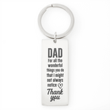 THANKS DAD - Stainless Steel Keychain
