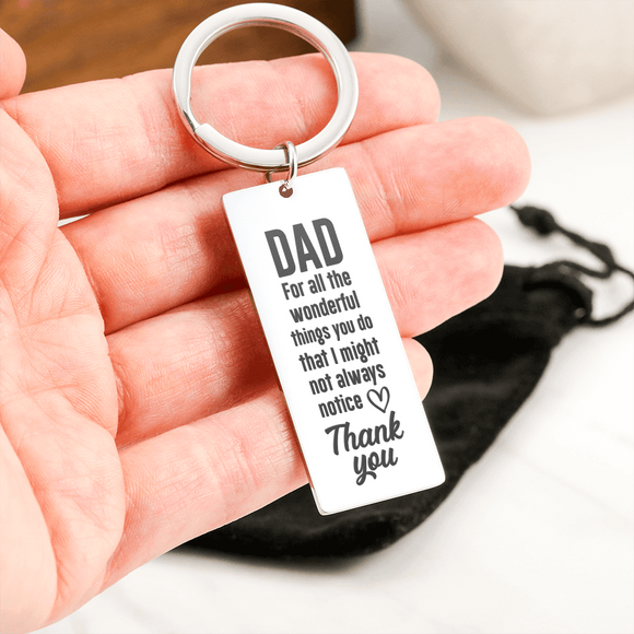 THANKS DAD - Stainless Steel Keychain