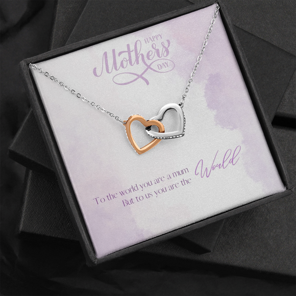 Interlocking Heart Necklace with message card