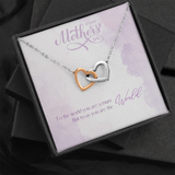 Interlocking Heart Necklace with message card