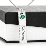 Birthstone Name Necklace