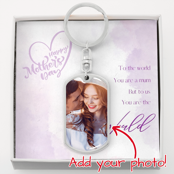 Dog Tag BU Swivel Keychain