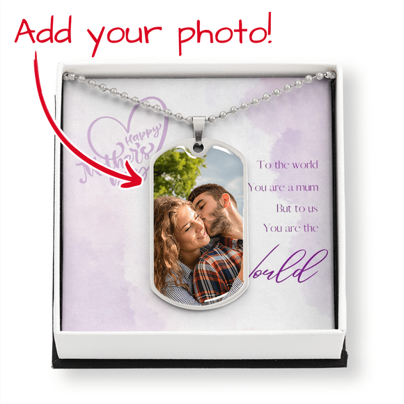 Dog tag buyer upload with mothers day message card