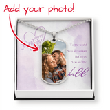 Dog tag buyer upload with mothers day message card