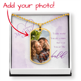 Dog tag buyer upload with mothers day message card