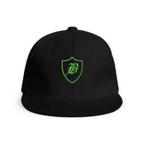SNAP BACK EMBROIDED HAT - BLACK/GREEN