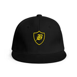 SNAP BACK EMBROIDED HAT - BLACK/YELLOW