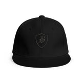 SNAP BACK EMBROIDED HAT- BLACK/BLACK
