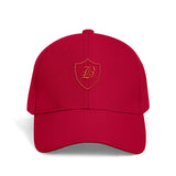 SNAP BACK EMBROIDED CURVED BRIM - RED/RED