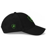 SNAP BACK EMBROIDED CURVED BRIM - BLACK/GREEN