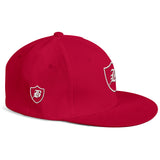 SNAP BACK EMBROIDED HAT - RED/WHITE