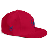 SNAP BACK EMBROIDED HAT - RED BLUE