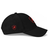 SNAP BACK EMBROIDED CURVED - BLACK/RED