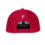 SNAP BACK EMBROIDED HAT - RED/WHITE