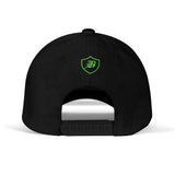 SNAP BACK EMBROIDED CURVED BRIM - BLACK/GREEN
