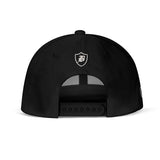 SNAP BACK EMBROIDED HAT - BLACK/WHITE