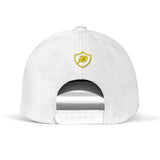 SNAP BACK EMBROIDED CURVED BRIM - WHITE/YELLOW