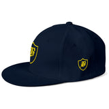 SNAP BACK EMBROIDED HAT - BLUE/YELLOW
