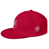 SNAP BACK EMBROIDED HAT - RED/WHITE
