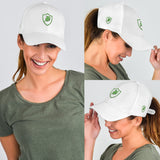SNAP BACK EMBROIDED CURVED BRIM - WHITE/GREEN