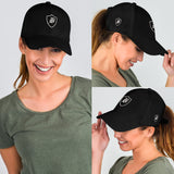 SNAP BACK EMBROIDED CURVED - BLACK/WHITE