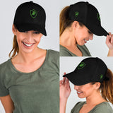 SNAP BACK EMBROIDED CURVED BRIM - BLACK/GREEN