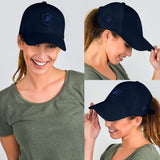 SNAP BACK EMBROIDED CURVED BRIM - BLUE/BLUE