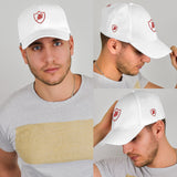 SNAP BACK EMBROIDED CURVED BRIM - WHITE/PINK