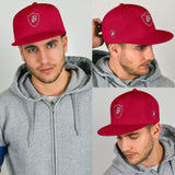 SNAP BACK EMBROIDED HAT - RED/WHITE