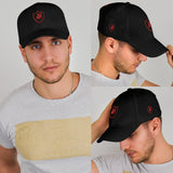 SNAP BACK EMBROIDED CURVED - BLACK/RED